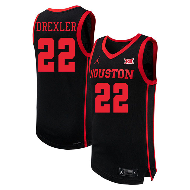 Clyde Drexler College Jersey,Houston Cougars #22 Clyde Drexler Basketball Jersey Youth-Black